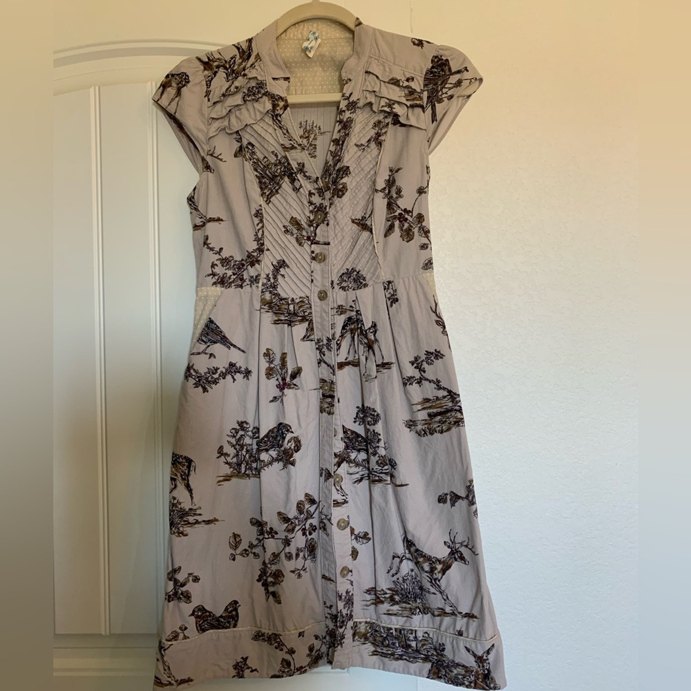 Anthropology Vintage Deer Dress